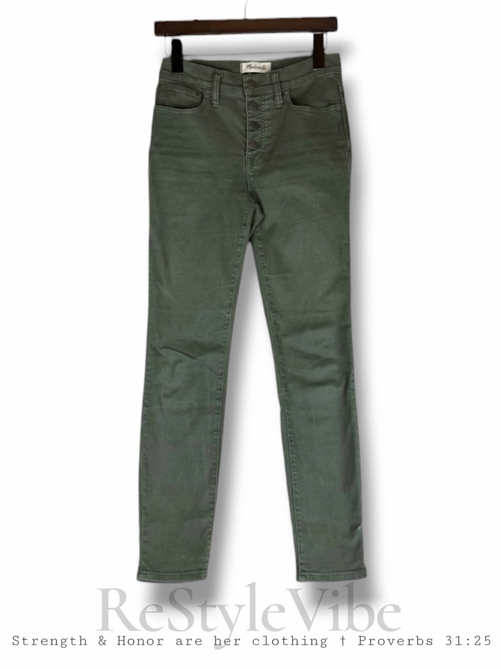 MADEWELL Women’s Size 26 9” High Rise Skinny Pants Cotton Stretch Button Fly